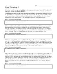 Mood Worksheets Ereading Worksheets Print a read and math workbook with mood or tone? mood worksheets ereading worksheets