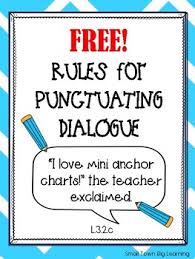 Rules For Punctuating Dialogue Handout Mini Anchor Chart Tpt