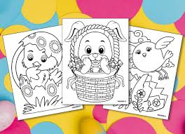 Cute easter bunny pictures, basket and chicks, and eggs. 8 Free Printable Easter Coloring Pages Your Kids Will Love