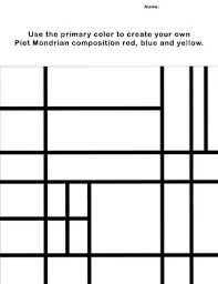Little artist coloring page mondrian mondrian piet mondrian. Mondrian Coloring Worksheets Teaching Resources Tpt