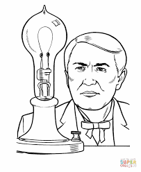 Thomas Edison Coloring Page Free Printable Coloring Pages History Printables Famous Americans History
