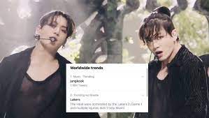 He's been referred to as the golden maknae since he can do many things besides singing and dancing. Bts Jungkook Trended Higher Than The Nba Finals At 1 Worldwide After Bts Performed Black Swan On The Jimmy Fallon Show Jumped Up To The Top Lebron Allkpop