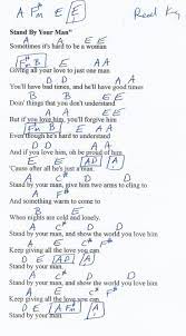 Stand By Your Man Tammy Wynette Guitar Chord Chart In A Major Real Key Lyrics And Chords Guitar Chord Chart Guitar Chords