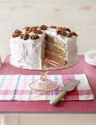 Mary S Frosted Walnut Layer Cake Recipe Recipe Walnut Cake British Baking Show Recipes Bake Off Recipes