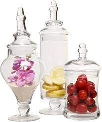 Sgs audited suppliers · china's b2b impact award Amazon Com Mygift Designer Clear Glass Apothecary Jars 3 Piece Set Decorative Weddings Candy Buffet Home Kitchen