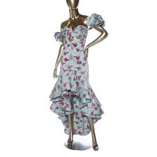 Johanna Ortiz Floral High Low Evening Dress