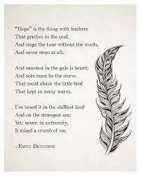 Emily Dickinson Hope Is The Thing With Feathers Poetry Art Etsy Emily Dickinson Poems Dickinson Poems Literary Quotes