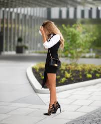 For example, go for a monochromatic look by pairing a white long sleeve shirt with a black blazer and set of dress pants. White Top With Black Dress Over Off 75 Www Daralnahda Com