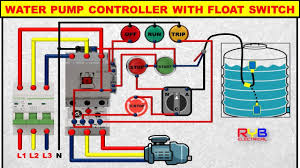 Wiring diagram for motor starter 3 phase controller failure. 3 Phase Dol Starter Control And Power Wiring Diagram Water Pump Controller With Float Switch Youtube