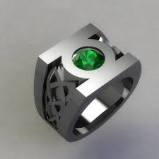 Sterling Silver Green Lantern Ring Created Emerald Ring Custom Celtic Ring Green Lantern Symbol Ring D Green Lantern Ring Green Lantern Green Lantern Symbol