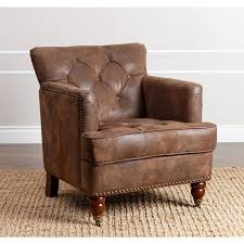 Devon Claire Dover Antique Brown Fabric Club Chair Walmart Com Comfy Leather Chair Fabric Accent Chair Accent Chairs