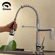 This faucet is a great option for small kitchen sinks. New Chrome Finish Dual Spout Kitchen Sink Faucet Deck Mount Spring Kitchen Mixer Tap Kitchen Hot And Kitchen Faucet Brass Kitchen Faucet Chrome Kitchen Faucet