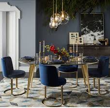 Navy Blue And Gold Dining Room In 2020 Gold Dining Room Dining Room Design Luxury Dining