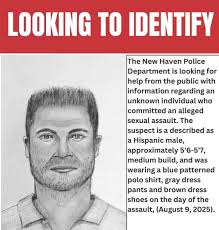 Investigators have released a sketch of the suspect who sexually assaulted  a woman in a New Haven park. 🔗https://tinyurl.com/26yabzj5