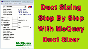 Duct Sizing Step By Step With Mcquay Duct Sizer