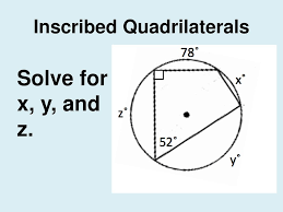 This problem gives us practice with the fact that an intercepted arc has twice the measure of the inscribed angle and with the fact that the sum of two opposite angles in an inscribed quadrilateral is 180°. Angles In Circles Review Ppt Download
