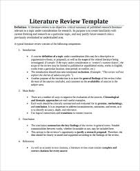 Free 7 Sample Literature Review Templates In Pdf Ms Word