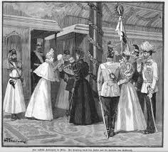 Das Russische Kaiserpaar Zu Besuch In Wien Im Jahr 1896 Der Empfang Durch Den Kaiser Franz Josef I Von Osterreich Ungarn Und Dessen Gemahlin Kaiseri Oostenrijk