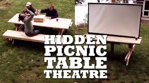 Try one of these easy diy projects to create outdoor lighting for your next party. Diy Hidden Picnic Table Theatre Youtube