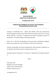 Alam sekitar perlu dijaga karena manusia tinggal berdampingan dengan alam kunjungi channel saya. Gangguan Teknikal Di Pusat Data Indeks Jabatan Alam Sekitar Facebook