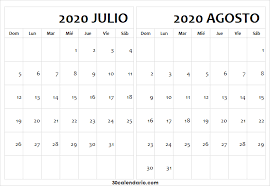 Consulta el calendario completo de ciclismo en la temporada 2021. Calendario Julio Agosto 2020 Para Escribir Calendario Editable 2020