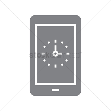Clock icons to download | png, ico and icns icons for mac. Mobile Phone Clock Icon Vector Image 2005457 Stockunlimited