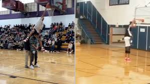 2016 @thekennydobbs dunked over me when I was a kid, 2023 years later I got  to dunk over Kenny dobbs