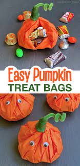 Easy Tissue Paper Pumpkin Goody Bags Halloween Goodie Bags Halloween School Treats Diy Halloween Gifts