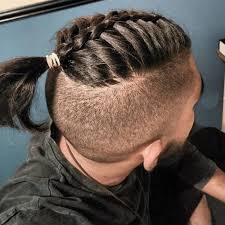 Man braid + symmetrical hair design. 55 Hot Braided Hairstyles For Men Video Faq Men Hairstyles World
