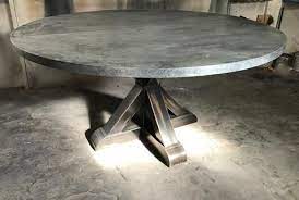You can consider rectangle or round shape based on the room size. 41 Metal Zinc Top Dining Tables Ideas Dining Dining Table Zinc