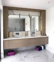 A modern bathroom vanity with straight lines becomes a graphic element in this monochromatic bathroom. Top 70 Best Bathroom Vanity Ideas Unique Vanities And Countertops