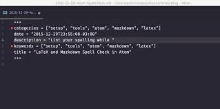 Latex And Markdown Spell Check In Atom Patricio Lopez J