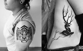 This tattoo is a great example of how white ink can be incorporated into, and improve existing black ink designs. Modern Blackwork Scene360