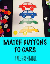 Match Buttons To Cars Free Printable Activities For 2 Year Olds Activities For 24 Month Toddler Activities Activities For 2 Year Olds 3 Year Old Activities