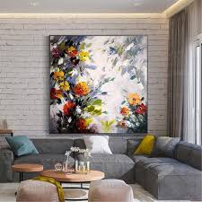 Original Acrylic Flowers Abstract Paintings On Canvas Wall Art Pictures For Living Room Home Wall De Abstrakt Blumen Gemalde Gemalde Auf Leinwand