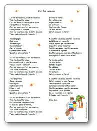 Chanson C Est Les Vacances De Gilles Diss Paroles Illustrees C Est Les Vacances Chansons Comptines Chansons Maternelle Chanson