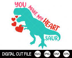 Download You Make My Heart Saur Svg Valentines Day Svg Dinosaur Svg Etsy In 2021 Cricut Valentines Projects Valentine Svg Files Svg Valentines