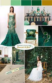Emerald Green Gold Art Deco Wedding Inspiration Green Gold Weddings Emerald Green Weddings Wedding Colors