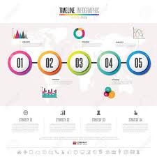 Timeline Infographics Design Template With Icons Set Vector