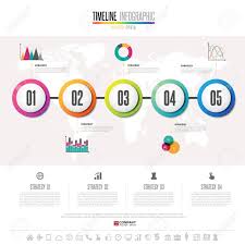 Timeline Infographics Design Template With Icons Set Vector
