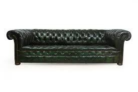 Sofa overall dimension 118 l x 36 w x 30 h. Vintage Green Leather Chesterfield Sofa 119295