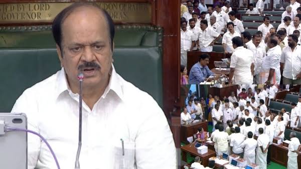 விஜய் பேச்சில் எதையும் நீக்க முடியாது.. அறிவித்த சபாநாயகர்.. அமளியில் ஈடுபட்ட திமுக வெளியேற்றம்! | DMK: DMK MLAs Evicted After Assembly Ruckus Over Speaker JCD Prabhakar's ...