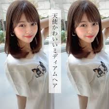 てんさん ヘアカタログ 新宿美容室 ミディアム 小顔ヘアはinstagramを利用しています 天使かわいい ミディアムヘア と ラベンダー カラー てんかわ で可愛くします 髪型で悩まれてるならお任せください ポニーテールの作り方