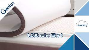 Dieses hochwertige boxspring bett hat einen stabilen holzrahmen (kein sperrholz), ist mit. Genius Eazzzy Topper Eier Hartetest Youtube