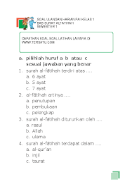 Nah itulah sedikit penjelasan mengenai hitungan surat, jumlah surat, nama surat dan juga golongan. Pdf Soal Uh Pai Kelas 1 Bab Surat Alfatihah Semester Ady Purnomo Academia Edu