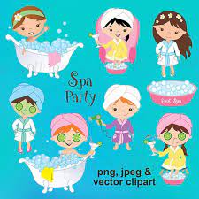 Girls Spa Party Cute Digital Clipart Commercial Use Ok Spa Etsy Spa Party Girl Spa Party Clip Art