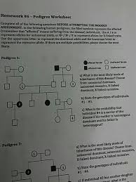 The use of grids the use of grids is vital in earning your child learn to improve handwriting. Solved Homework 6 Pedigree Worksheet Complete All Of The Chegg Com