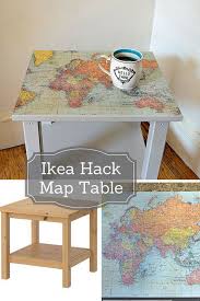 How To Make A Map Table An Ikea Hack Ikea Side Table Decor Diy Furniture