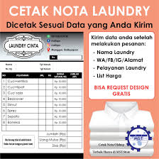 Untuk yang masih bingung seperti apa desain nota yang harus dibuat, atau mungkin ingin membuat nota namun belum mengetahui bagaimana caranya, template excel berikut ini dapat dipakai. Nota Laundry 2 Rangkap 2 Ply Di Cetak Sesuai Data Anda Nota Olshop Laundry Simple Tidak Perlu Nulis Manual Lazada Indonesia