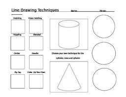 Line Drawing Blending Techniques Worksheet Art Teaching Resources Drawings Line Drawing